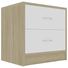 FAMIROSA Comodino Comodino Bianco e Rovere Sonoma 40x30x40 cm in Truciolato