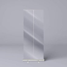 WAWB Schermo di plastica Trasparente di Protezione igienica Protettiva Pop Up Roller Banner Tutti in Lega di Alluminio 80cm * 200cm per Ufficio, Negozi, Ristorante, Aula, Palestra, Salone (Argento)