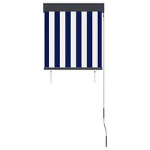 vidaXL - Tenda avvolgibile per esterni, 60 x 250 cm, colore: blu e bianco