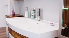 Set di mobili da bagno Malema in noce bianco con frontale arrotondato 6 pz.