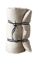 FUTON ITALY - Futon 65 x 200 x 8 cm, pieghevole e trasportabile, per shiatsu, yoga e massaggio:in puro cotone + cintura Yogi (Lino)