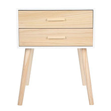 HYM Camice da Comodino in Legno Moderno da Notte in Legno con 2 Cassetti Comodino per Camera da Letto per La Casa