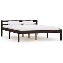 FAMIROSA Giroletto con 4 Cassetti Marrone Scuro Legno di Pino 140x200 cm-0612