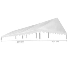 E E-NICES Tetto per Tendostruttura 4 x 8 m Bianco 450 g/m²