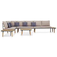 SKM Set Divani da Giardino 5 pz con Cuscini Legno di Acacia Marrone (64.7kg)