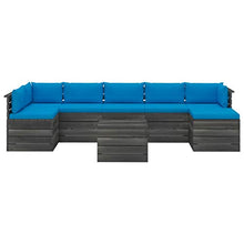 vidaXL Set Divani da Giardino su Pallet 8 pz con Cuscini Massello Pino
