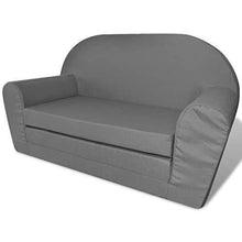 Festnight Poltrona/Divano Letto per Bambini in Tessuto Grigio/Rosa - Arredi Casa