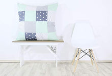 Copripiumino neonato ULLENBOOM ® 80x80, verde menta, grigio (adatto anche a una copertina da carrozzina o un cuscino decorativo)