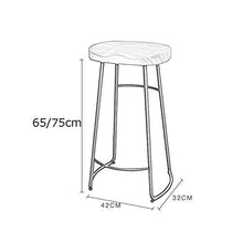 GYPPG Barstools Barstool Backless Height Footrest Counter Cafe Breakfast Leisure Pub Kitchen Black Iron Base,Max Load 150KG (65cm,75cm)