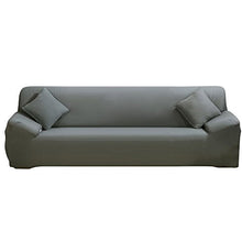 ele ELEOPTION Copridivano, Copridivano Elasticizzato, Copridivano in Poliestere, Copridivano Morbido Antiscivolo in Tessuto Spandex, Grigio, 4 Posto (Lunghezza Divano 220-300cm)
