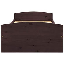FAMIROSA Giroletto con 2 Cassetti Marrone Scuro Legno di Pino 90x200 cm-2157