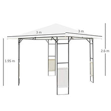 Outsunny Gazebo da Giardino Tendone da Giardino in Metallo 3x3 m