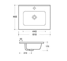 Ideastella Mobile Bagno 60cm + lavabo in Ceramica, specchiera e Lampada LED – Serie Ibiza (Bianco Lucido)