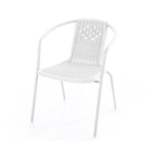 VERDELOOK iOS, Sedia Bianca con braccioli per l'arredo del Giardino, 53.5x60.5x74 cm