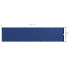 vidaXL Paravento Balcone Blu 90x400 cm in Tessuto Oxford