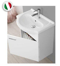 Arredo Bagno sospeso Rovere specchiera 56 lavabo Ceramica mobili I