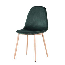 Set di 4 sedie da Pranzo in Velluto Sedie Casual Imbottite con Design retrò e Gambe in Metallo