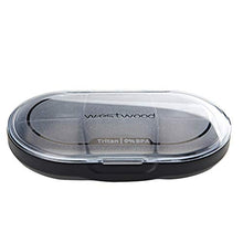 DOITOOL - Contenitore per pillole da viaggio, 1 contenitore portatile per pillole, 6 griglie, per medicine, contenitore organizer (nero)