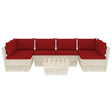 FAMIROSA Set Divani da Giardino su Pallet 7 pz con Cuscini Legno Abete-3597