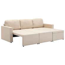 vidaXL Divano Letto Modulare a 3 Posti Divano Componibile per Tre Persone Divanetto Poltrone Arredo per Salotto Arredamento Crema in Tessuto