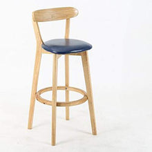 QinWenYan Sgabelli da Bar Solid Bar in Legno Sgabello Sedia Schienale Semplice Nordic Casa Sgabello retrò in Legno Sedia da Bar (Color : Green, Size : 92x40x40cm)