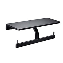 YAeele Nero Alluminio dello Spazio Bagno Mensola Impermeabile Supporto for Rotolo Storage Rack Telefono Rack a Parete Piazza Rack ripiano