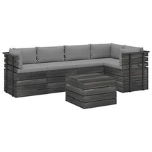 vidaXL Set Divani da Giardino su Pallet 6 pz con Cuscini Massello Pino