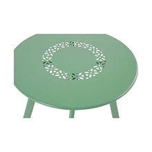 Gartentraum Bellissimo tavolino Verde Acciaio - Rotondo - Table Amelie Verde / 45x50cm (HxDm)