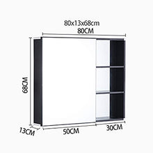 Armadietto da Bagno Armadio da Cucina Multiuso, Mensole, Specchietto, Armadietto da Bagno Fissato al Muro, Specchio Bagno Cabine Nero