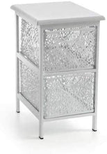 Cassettiera Metallo Mobile Scaffale 2 Cassetti Traforata Bianca Arredo Casa 44cm