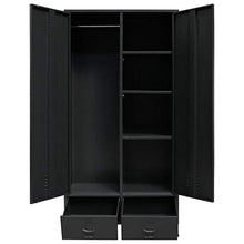 vidaXL Armadio in Metallo Stile Industriale 90x40x180cm Nero Schedario Ufficio