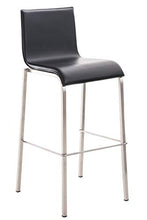 Sgabello Bar Impilabile Avola In Acciaio E Similpelle I Sedia Alta Da Cucina Con Schienale Altezza Seduta 78 CM, Colore:nero