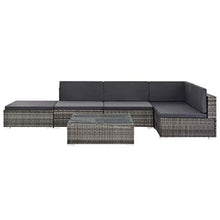 SOULONG Set Divani da Giardino, Set 6 Pezzi Mobili da Giardino in Polyrattan, Divano e Tavolino con Cuscini Giardino per Esterno