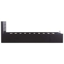 SKM Giroletto con Contenitore Idraulico Nero Similpelle 90x200cm