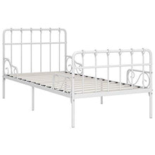 SKM Giroletto con Base a Doghe Bianco in Metallo 100x200 cm