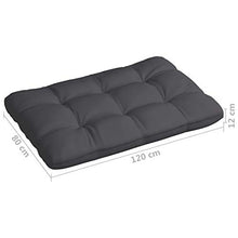 Tidyard Cuscino per Divano Pallet Imbottito Antracite 120x80x12 cm,Cuscino Imbottito per Sedia da Giardino Esterno,Cuscino da Esterno,Cuscino Divano,Cuscino Pallet,Cuscino per Divano da Giardino