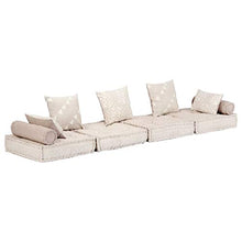 vidaXL Divano Letto Modulare a 2 Posti Comodo Ampio Robusto Resistente Durevole Solido Arredo Camera Mobile Imbottito Decorativo Beige in Tessuto