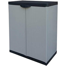 Armadio Basso per Uso Interno/Esterno con Ripiani e 2 Ante con Maniglie di Chiusura, 68 x 39,5 x 85 cm
