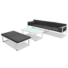 vidaXL Divano da Giardino 13pz Textilene Alluminio Nero Bianco Sofà da Esterni - Arredi Casa
