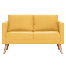 vidaXL Divano a 2 Posti Elegante Comodo Sofa Doppio per Casa per Ufficio Poltrona da Due Persone Arredo per Salotto Arredamento in Tessuto Giallo