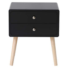 POPSPARK Comodino con cassetto, Comodino Moderno, tavolino/Comodino in MDF per Mobile Camera da Letto (Nero, 42×32×50CM)