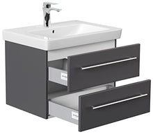 emotion Lavabo con mobiletto, Legno, Antracite Lucido, 65, 2 unità