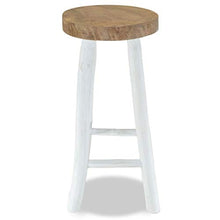 Sgabello da Bar Sedie da Pranzo per Soggiorno Camera da Letto Teak Brown e Whitebarbar