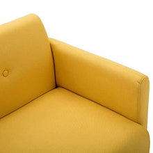 SKM Divano a 2 Posti Rivestito in Stoffa 115x60x67 Giallo - Arredi Casa