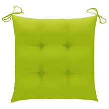 vidaXL Sedie Giardino e Cuscini Verde Brillante 2 pz Massello di Teak