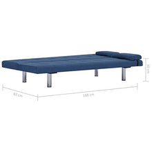 Tidyard Divano Letto con 2 Cuscini in Legno e Similpelle | Blu