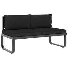 Tidyard Set Divano da Giardino 4 pz ad Angolo, Set di Mobili da Giardino, Set Divano Esterno Cuscini in Alluminio WPC