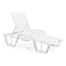 Tomaino Lettino da Giardino, Spiaggia, Bordo Piscina in plastica impilabile Fisso 3 Posizioni