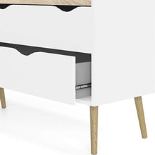 Dmora Cassettiera Doppia a 8 cassetti, Colore Bianco e Rovere, cm 195 x 81 x 39