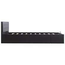 SKM Giroletto con Contenitore Idraulico Nero Similpelle 140x200cm